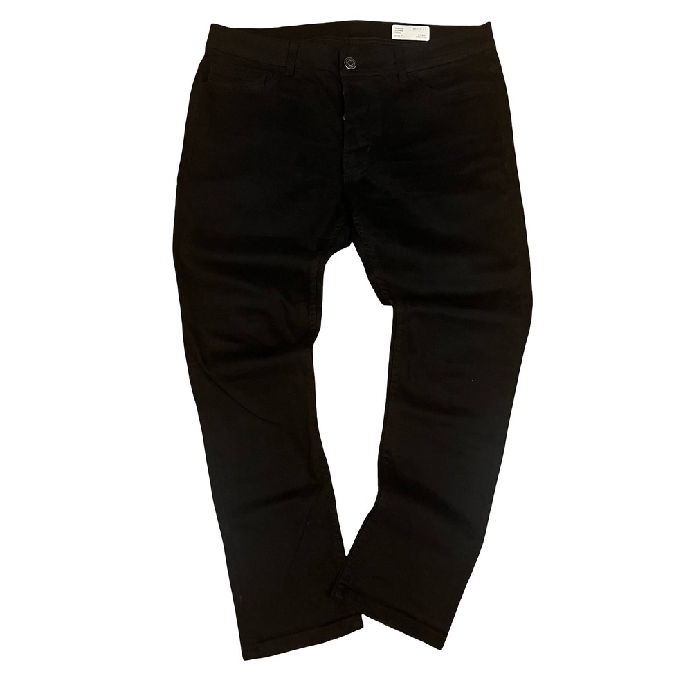 Primark Denim Co Mens Skinny Stretch Jeans Black 36x30 Button Fly Pants